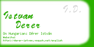 istvan derer business card